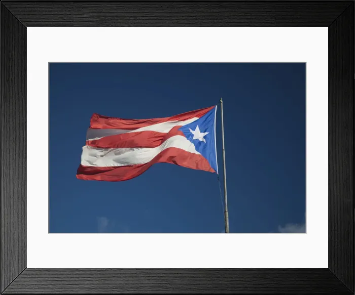 Framed Print : Puerto Rico, North Coast, Isabela, Puerto Rican flag Framed Print : Puerto Rico, North Coast, Isabela, Puerto Rican flag