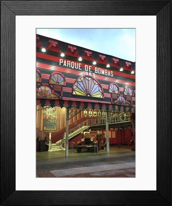 Framed Print : Puerto Rico, South Coast, Ponce, Plaza Las Delicias, Historic Parque de Bombas Building