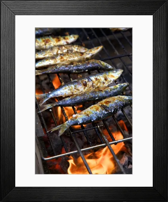 Framed Print : Grilled Sardines, Lisbon, Portugal
