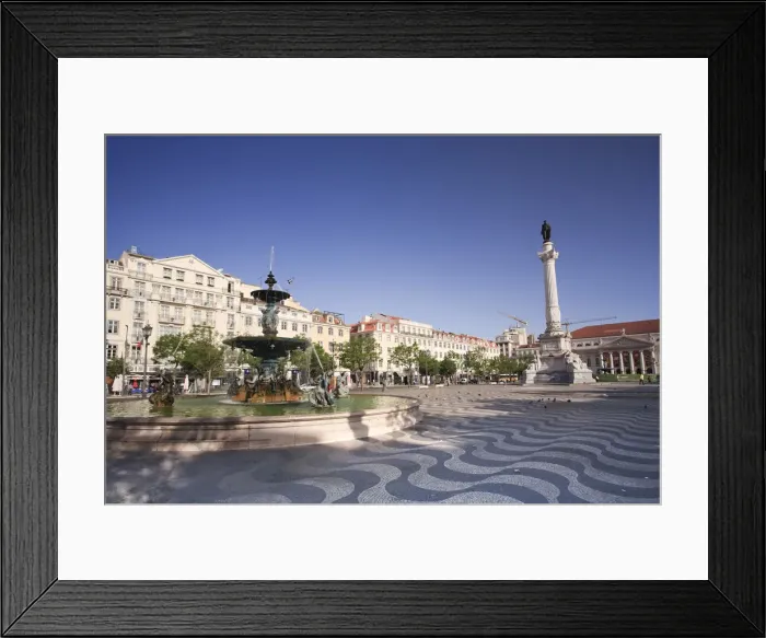 Framed Print : Praaza Dom Pedro IV (Rossio Square), Lisbon, Portugal Framed Print : Praaza Dom Pedro IV (Rossio Square), Lisbon, Portugal