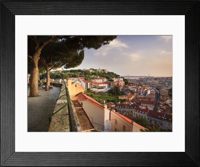 Framed Print : Baixa district and Castelo de Sao Jorge, Lisbon, Portugal Framed Print : Baixa district and Castelo de Sao Jorge, Lisbon, Portugal