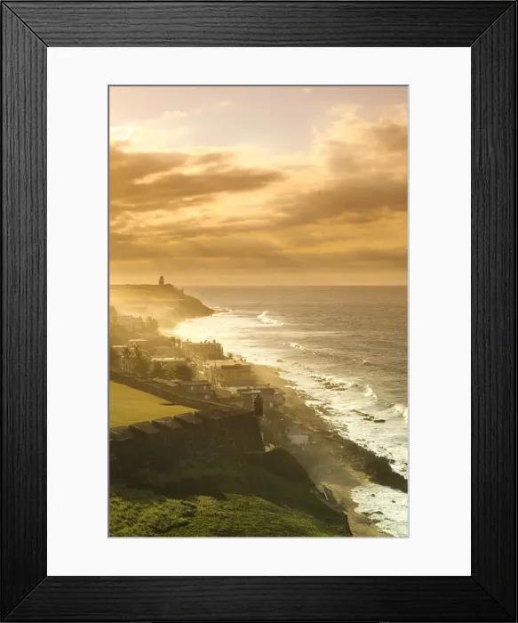 Framed Print : Puerto Rico, San Juan, Old Town, Fuerte San Cristobal (Unesco Site), View of La Perla