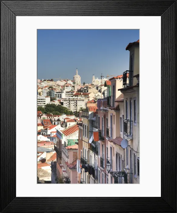 Framed Print : Narrow Street, Bairro Alto district, Lisbon, Portugal