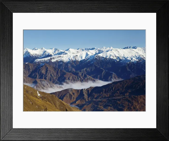 Framed Print : Snow Capped Mountain Range, Coronet Peak, Queenstown, Central Otago, South Island Framed Print : Snow Capped Mountain Range, Coronet Peak, Queenstown, Central Otago, South Island