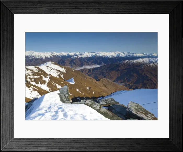 Framed Print : Snow Capped Mountain Range, Coronet Peak, Queenstown, Central Otago, South Island Framed Print : Snow Capped Mountain Range, Coronet Peak, Queenstown, Central Otago, South Island