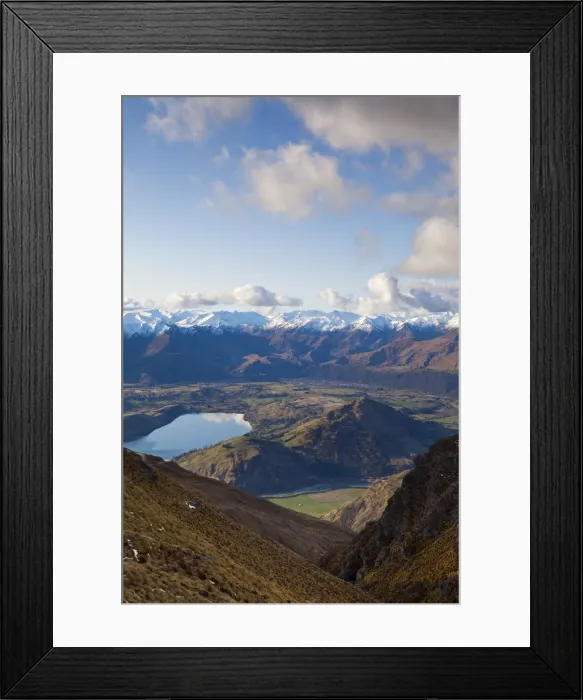 Framed Print : View from The Remarkables ski field towards Arrowtown, Queenstown, Central Otago Framed Print : View from The Remarkables ski field towards Arrowtown, Queenstown, Central Otago