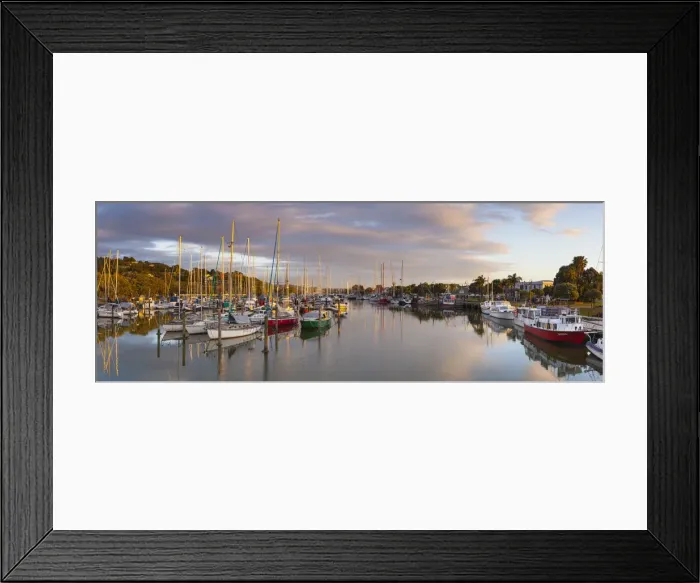 Framed Print : Whangarei Town Basin Illuminated at Sunset, Whangarei, Northland, North Island, New
