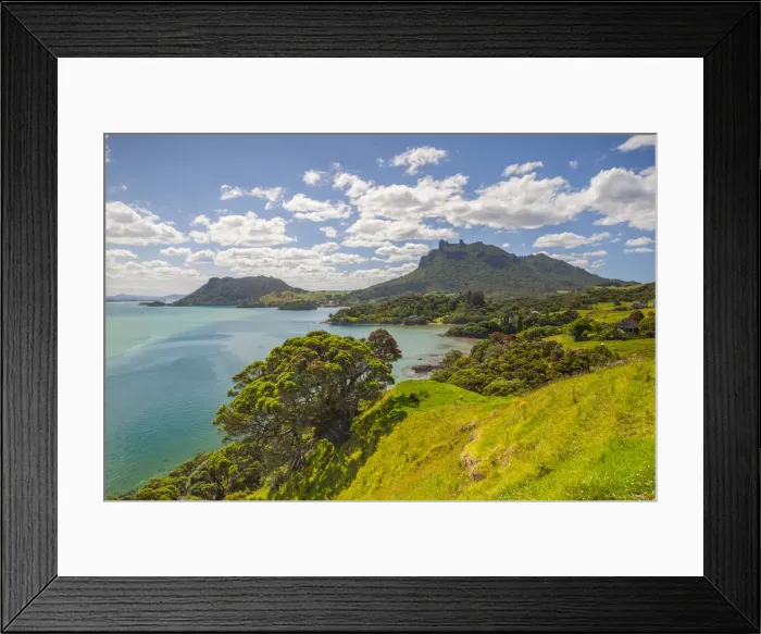 Framed Print : Elevated view towards Mt. Manaia, Whangarei Heads, Whangarei, Northland, North Island Framed Print : Elevated view towards Mt. Manaia, Whangarei Heads, Whangarei, Northland, North Island