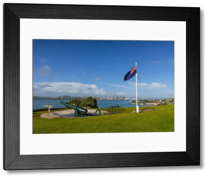 Framed Print : The Disappearing Gun of the South Battery, North Head, Auckland City and Harbour Framed Print : The Disappearing Gun of the South Battery, North Head, Auckland City and Harbour