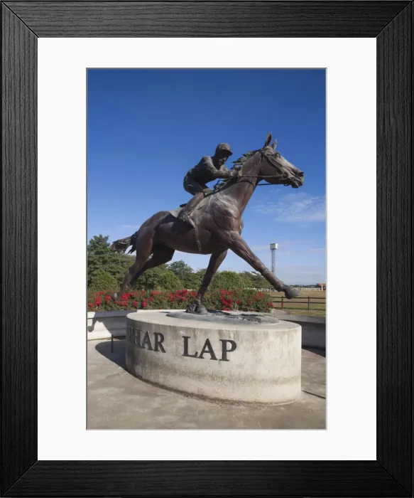 Framed Print : New Zealand, South Island, Canterbury, Timaru, statue of Phar Lap, champion racing horse Framed Print : New Zealand, South Island, Canterbury, Timaru, statue of Phar Lap, champion racing horse