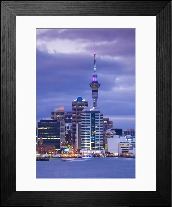 Framed Print : New Zealand, North Island, Auckland, skyline view from Devonport, dawn Framed Print : New Zealand, North Island, Auckland, skyline view from Devonport, dawn