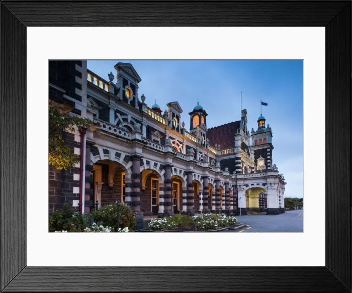 Framed Print : New Zealand, South Island, Otago, Dunedin, Dunedin Railway Station, built 1906, exterior