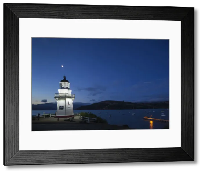 Framed Print : New Zealand, South Island, Canterbury, Banks Peninsula, Akaroa, Akaroa Lighthouse, dusk Framed Print : New Zealand, South Island, Canterbury, Banks Peninsula, Akaroa, Akaroa Lighthouse, dusk