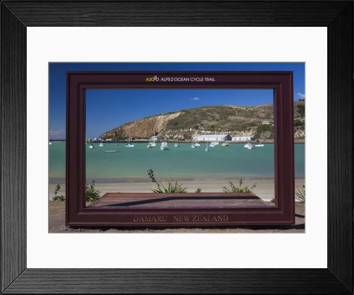 Framed Print : New Zealand, South Island, Otago, Oamaru, harbor view