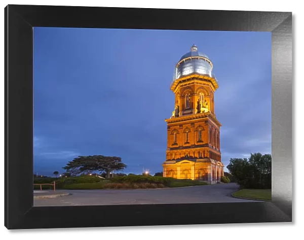 New Zealand, South Island, Southland, Invercargill, the water tower, built 1888, dusk