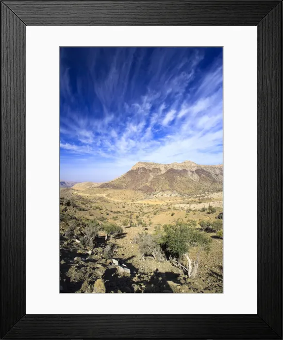 Framed Print : Oman, Hajjar Mountain Range, Jebel Shams Mountain
