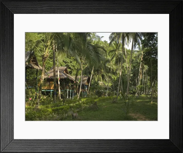 Framed Print : Wood tourist cabins for rent, Loboc River, Bohol Island, The Philippines Framed Print : Wood tourist cabins for rent, Loboc River, Bohol Island, The Philippines