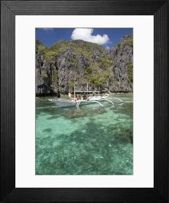 Framed Print : Outrigger boat in lagoon, El Nido, Palawan Island, The Philippines Framed Print : Outrigger boat in lagoon, El Nido, Palawan Island, The Philippines