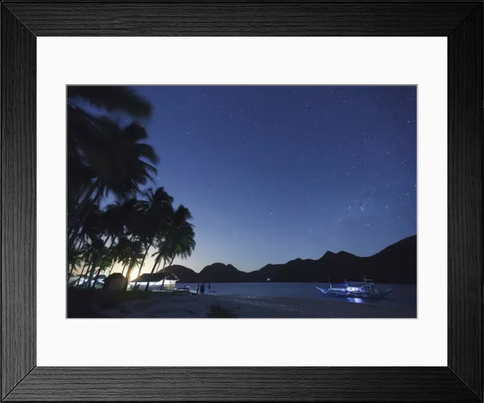 Framed Print : Philippines, Palawan, Culion Island, Milky Way and Arao Beach Framed Print : Philippines, Palawan, Culion Island, Milky Way and Arao Beach
