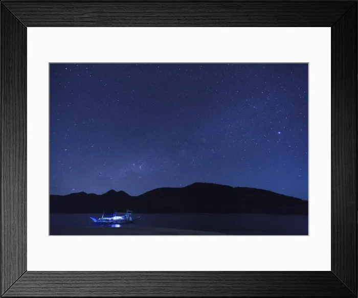 Framed Print : Philippines, Palawan, Culion Island, Milky Way and Arao Beach