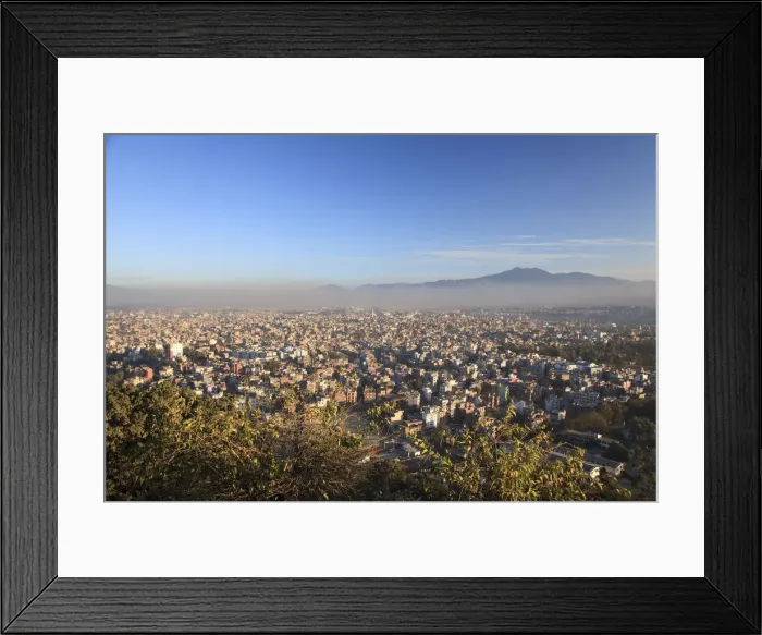 Framed Print : Nepal, Kathmandu, Swayambhunath Stupa, Aerial view of the city Framed Print : Nepal, Kathmandu, Swayambhunath Stupa, Aerial view of the city