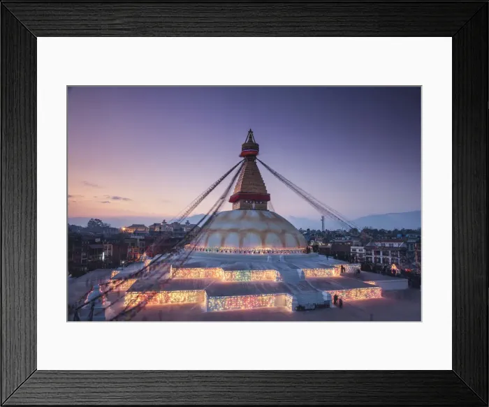 Framed Print : Nepal, Kathmandu, Bodhnath (Boudha) Stupa