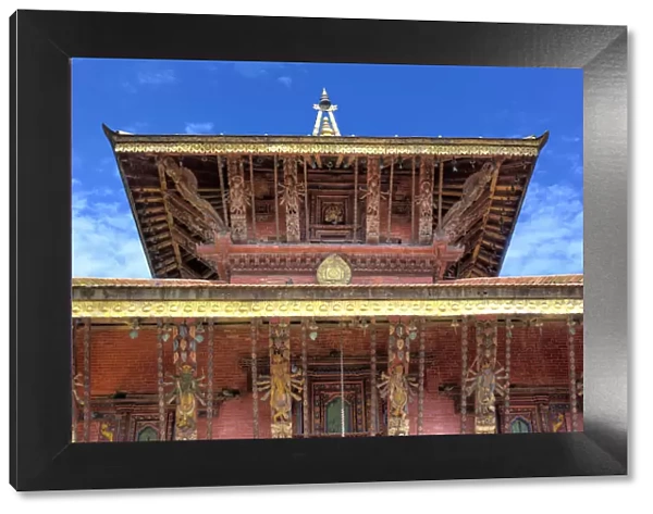 Sculpture roof strut, Changu Narayan temple, oldest Hindu temple in Nepal, near Bhaktapur