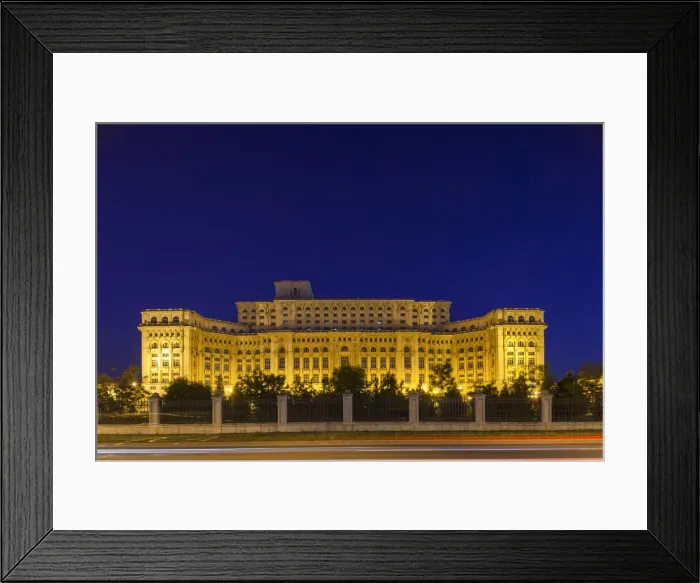 Framed Print : Romania, Bucharest, Palace of Parliament, worlds second-largest building, dusk Framed Print : Romania, Bucharest, Palace of Parliament, worlds second-largest building, dusk