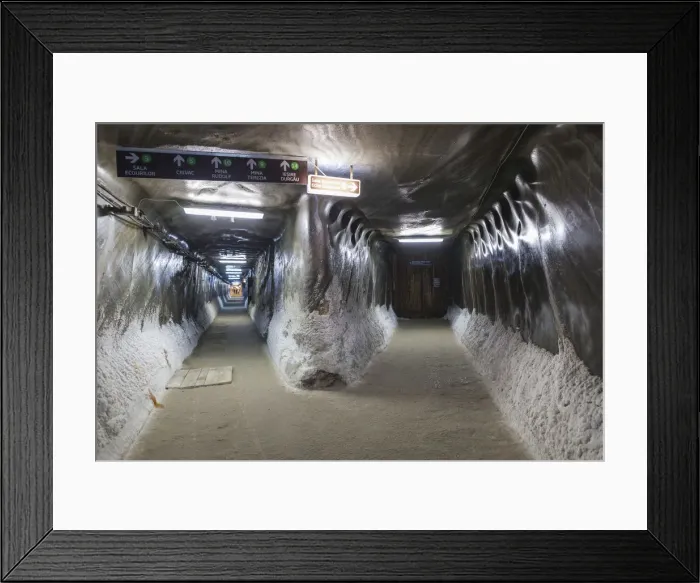Framed Print : Romania, Transylvania, Turda, Turda Salt Mine, interior passageway Framed Print : Romania, Transylvania, Turda, Turda Salt Mine, interior passageway