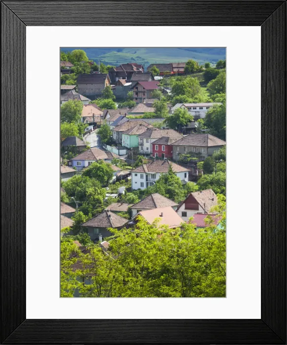 Framed Print : Romania, Transylvania, Medias, elevated town view Framed Print : Romania, Transylvania, Medias, elevated town view