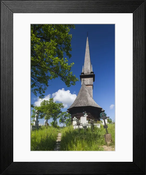 Framed Print : Romania, Maramures Region, Plopis, Greco-Catholic wooden church Framed Print : Romania, Maramures Region, Plopis, Greco-Catholic wooden church