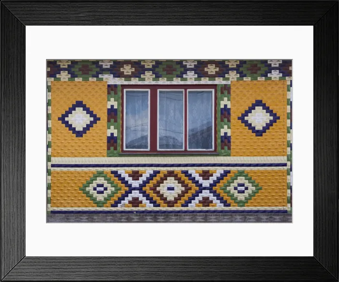 Framed Print : Romania, Maramures Region, Rona de Jos, ornate tiled house Framed Print : Romania, Maramures Region, Rona de Jos, ornate tiled house