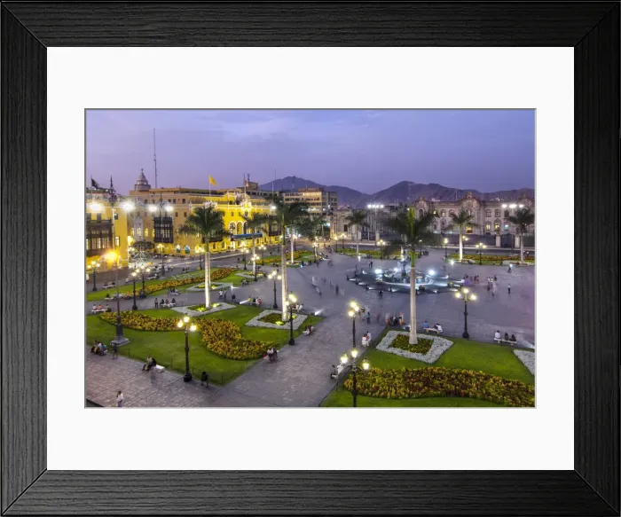 Framed Print : Peru, Lima, Plaza Mayor, Plaza de Armas, Government Palace