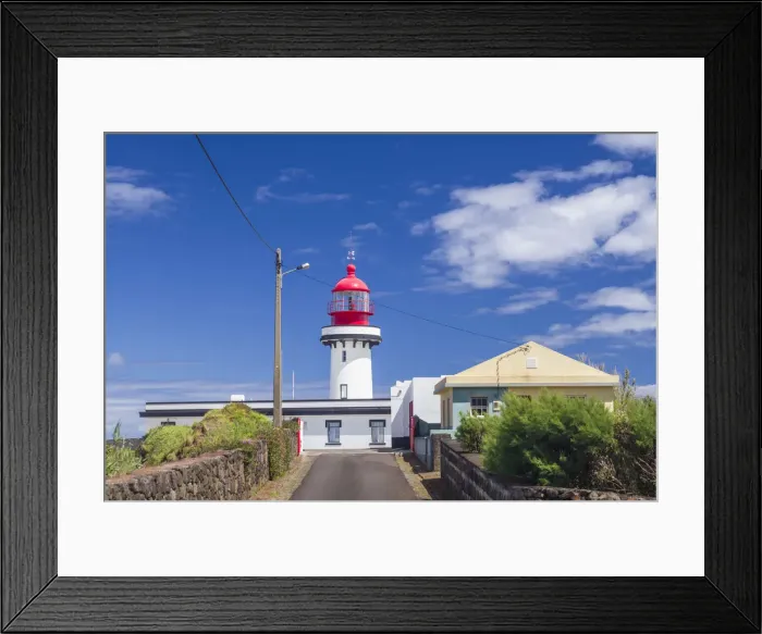 Framed Print : Portugal, Azores, Sao Jorge Island, Topo, Ponta do Topo Lighthouse