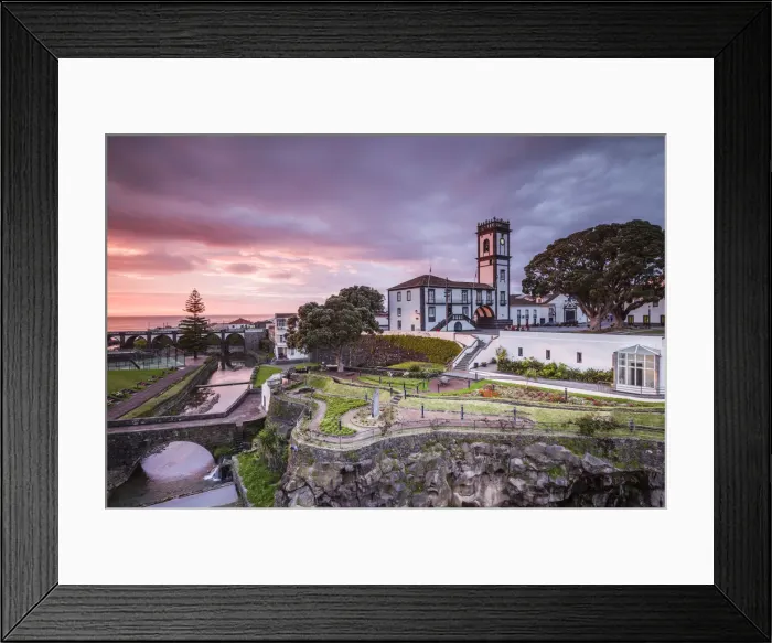 Framed Print : Portugal, Azores, Sao Miguel Island, Ribeira Grande, town hall, sunset Framed Print : Portugal, Azores, Sao Miguel Island, Ribeira Grande, town hall, sunset