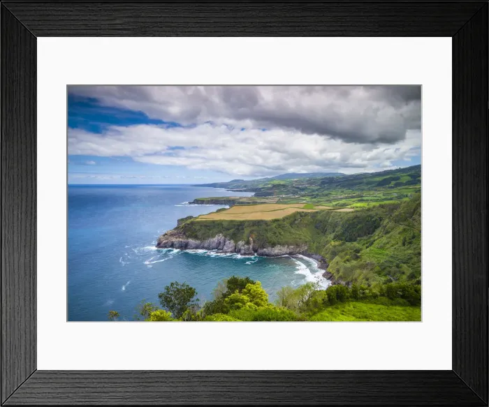 Framed Print : Portugal, Azores, Sao Miguel Island, Baia de Santa Iria, Miradouro de Santa Iria