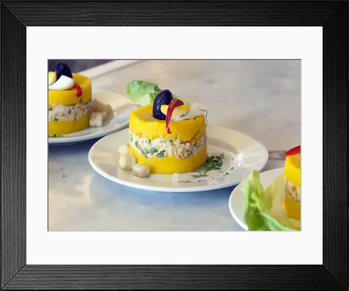 Framed Print : Peru, Lima, Bar Cordano, Old World Dining Hall From 1905, Causa Rellena, Yellow Potato Framed Print : Peru, Lima, Bar Cordano, Old World Dining Hall From 1905, Causa Rellena, Yellow Potato