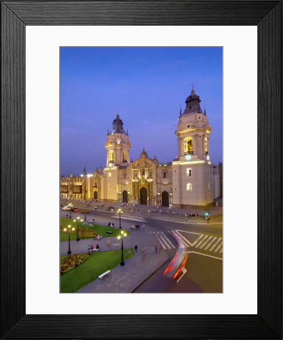 Framed Print : Peru, Lima, Cathedral Of Lima, 16th Century, Plaza Mayor, Plaza de Armas, UNESCO World Framed Print : Peru, Lima, Cathedral Of Lima, 16th Century, Plaza Mayor, Plaza de Armas, UNESCO World
