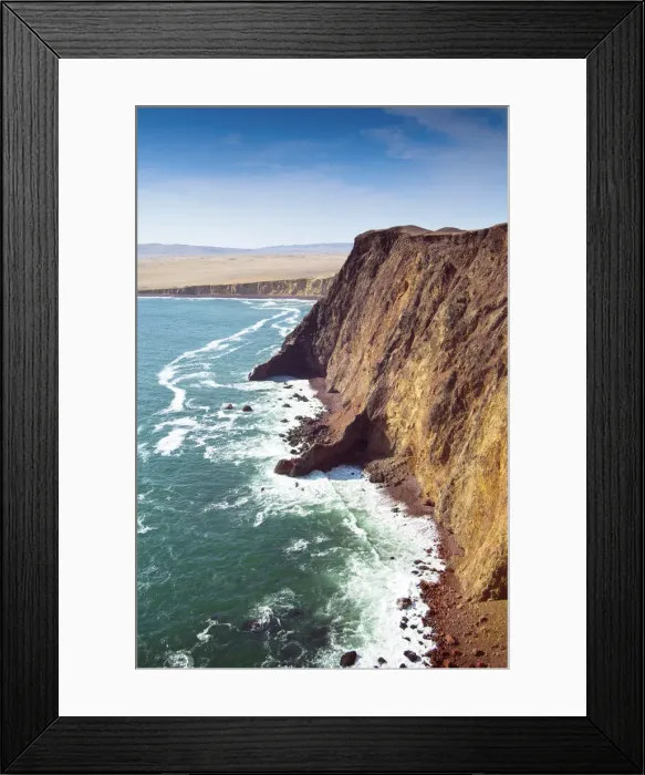 Framed Print : Peru, Paracas National Reserve, Subtropical Coastal Desert, Cliffs Of Playa Yumaque Framed Print : Peru, Paracas National Reserve, Subtropical Coastal Desert, Cliffs Of Playa Yumaque