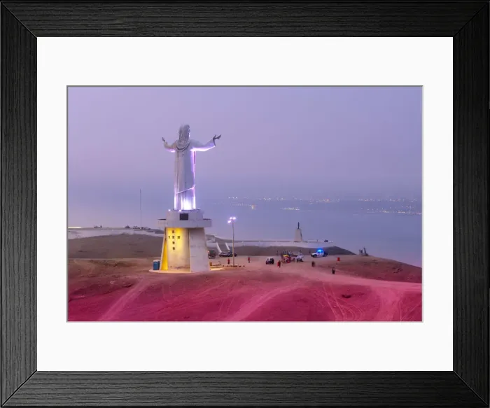 Framed Print : Peru, Lima, Christo del Pacifico, Statue Of Jesus Christ, Overlooking The Pacific Framed Print : Peru, Lima, Christo del Pacifico, Statue Of Jesus Christ, Overlooking The Pacific