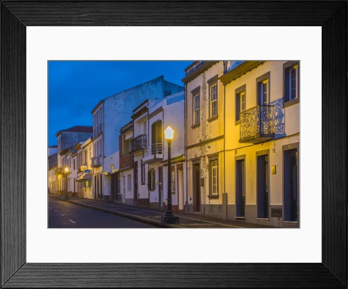 Framed Print : Portugal, Azores, Santa Maria Island, Vila do Porto, Rua Teofilo Braga street