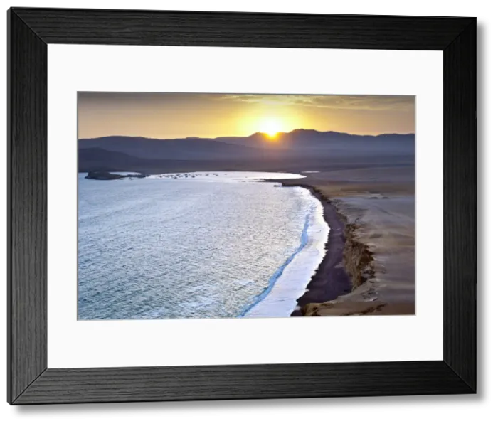 Framed Print : Peru, Paracas National Reserve, Lagunillas Bay, Sunset, Pacific Ocean, SubTropical Framed Print : Peru, Paracas National Reserve, Lagunillas Bay, Sunset, Pacific Ocean, SubTropical