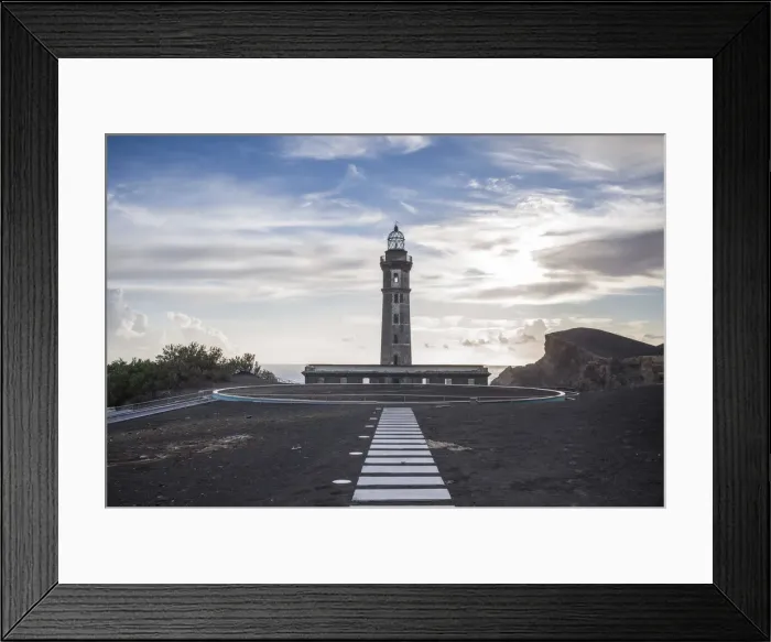 Framed Print : Portugal, Azores, Faial Island, Capelinhos, Capelinhos Volcanic Eruption Site, lighthouse
