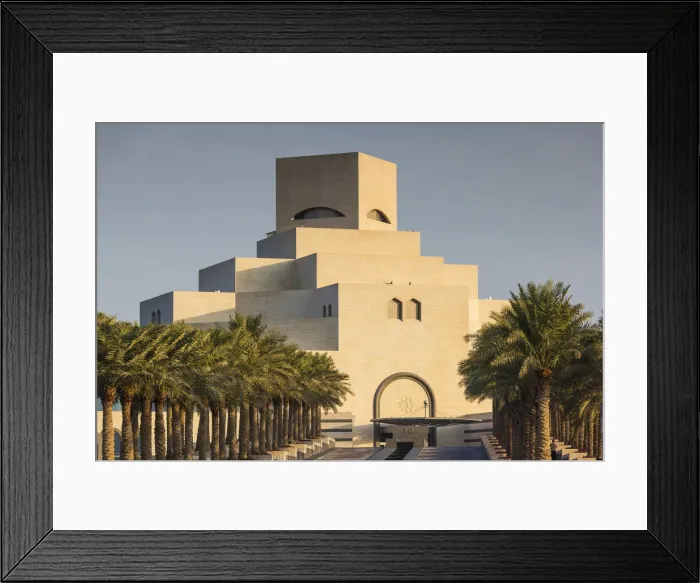 Framed Print : Qatar, Doha, The Museum of Islamic Art, designed by I. M. Pei, exterior Framed Print : Qatar, Doha, The Museum of Islamic Art, designed by I. M. Pei, exterior