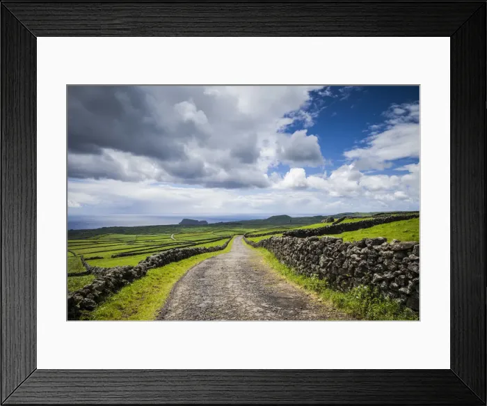 Framed Print : Portugal, Azores, Terceira Island, Serra do Cume, stone wall Framed Print : Portugal, Azores, Terceira Island, Serra do Cume, stone wall