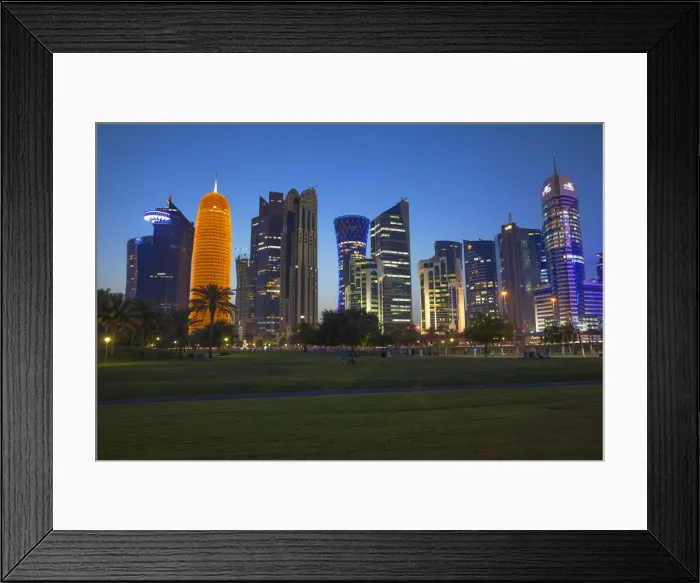 Framed Print : Qatar, Doha, Sheraton Park and West Bay buildings Framed Print : Qatar, Doha, Sheraton Park and West Bay buildings