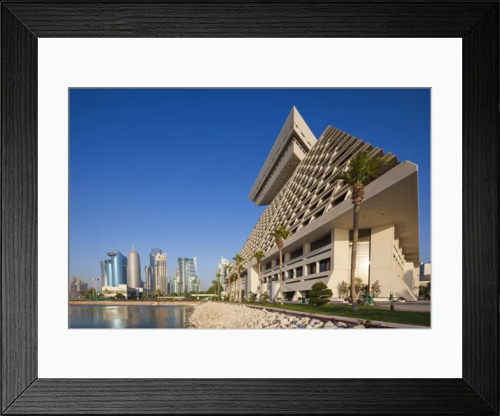 Framed Print : Qatar, Doha, Sheraton Doha Hotel, exterior with West Bay skyline Framed Print : Qatar, Doha, Sheraton Doha Hotel, exterior with West Bay skyline