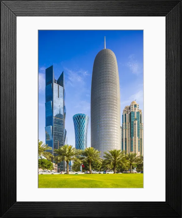 Framed Print : West Bay skyline with Burj Doha, Doha, Qatar Framed Print : West Bay skyline with Burj Doha, Doha, Qatar