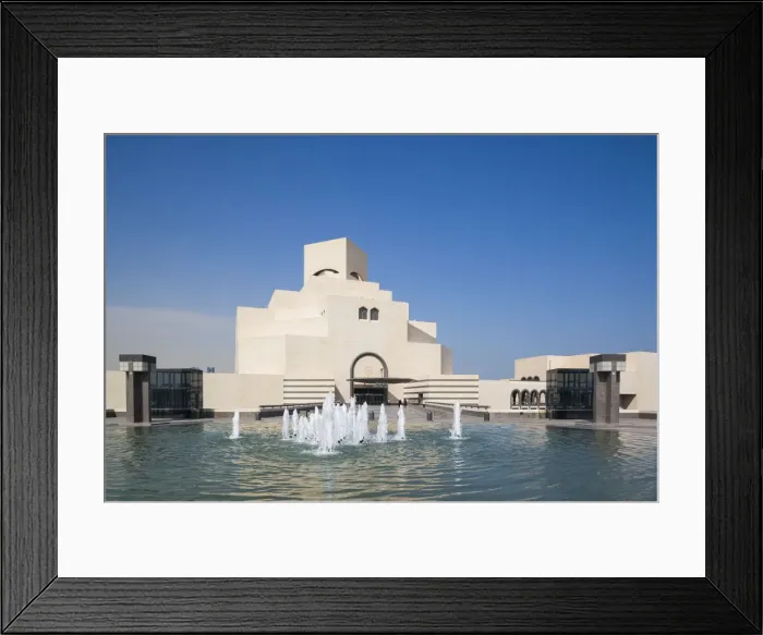 Framed Print : Qatar, Doha, The Museum of Islamic Art, designed by I. M. Pei, exterior Framed Print : Qatar, Doha, The Museum of Islamic Art, designed by I. M. Pei, exterior