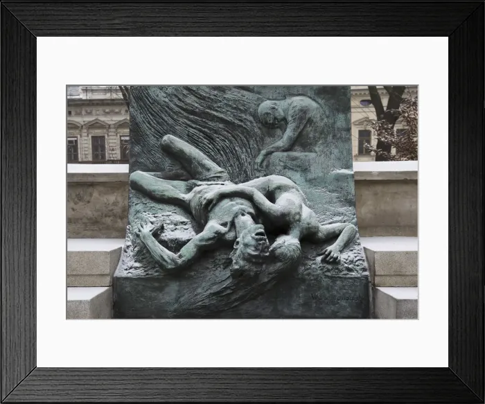Framed Print : Base of Statue of Polish Painter Artur Grottger, Krakow, Poland, Europe Framed Print : Base of Statue of Polish Painter Artur Grottger, Krakow, Poland, Europe